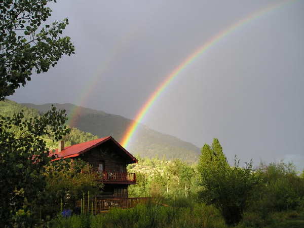Mount Elbert with rainbow.