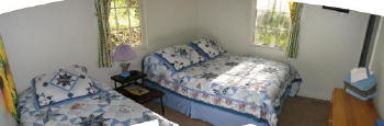 One of Tall Pines 2 bedrooms has a double and a twin bed.