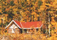 Waterwheel Cabin with brook and campfire area in back